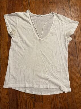 LNA White V-Neck Short Sleeve Tee
